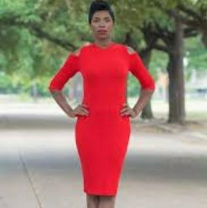 NY&C Red cold shoulder dress